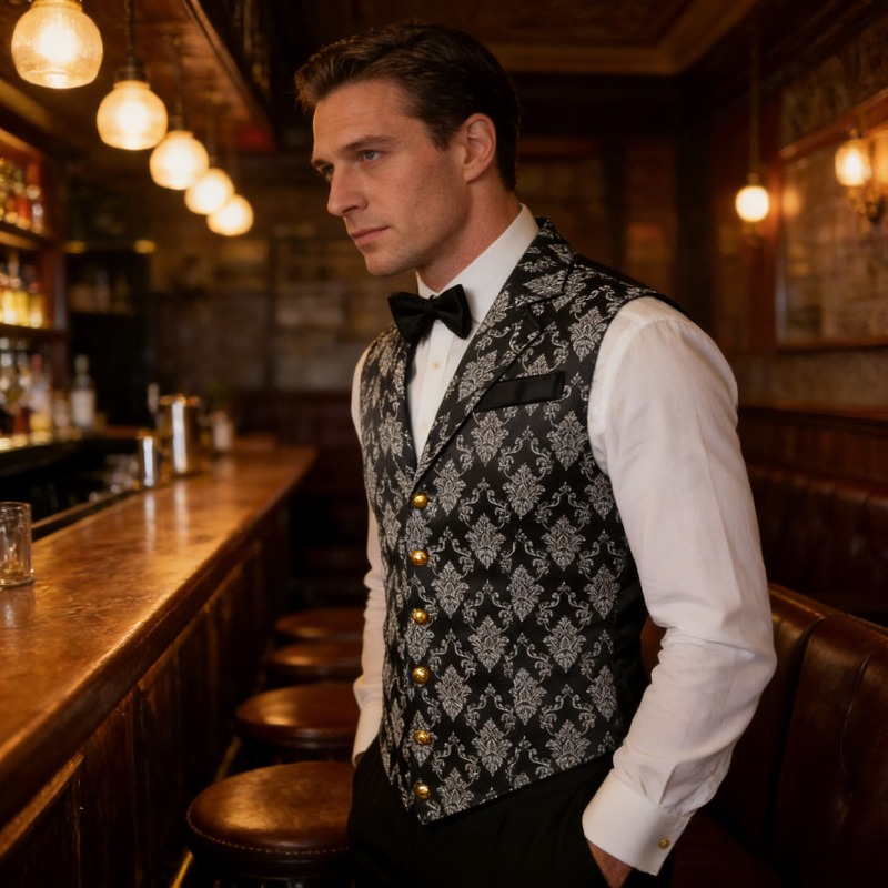 Men'S Formal Wear Waistcoat - Rompi Slim Fit Gaya Retro Inggris