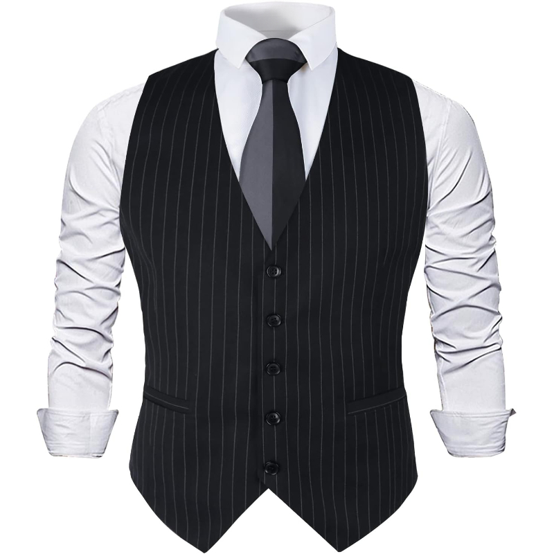 Men'S Formal Wear Waistcoat - Rompi Jas Bisnis Pria Motif Garis-garis,