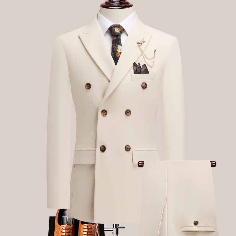 Men Formal Wear For Dinner - Setelan Jas Pria Mewah Putih Tua