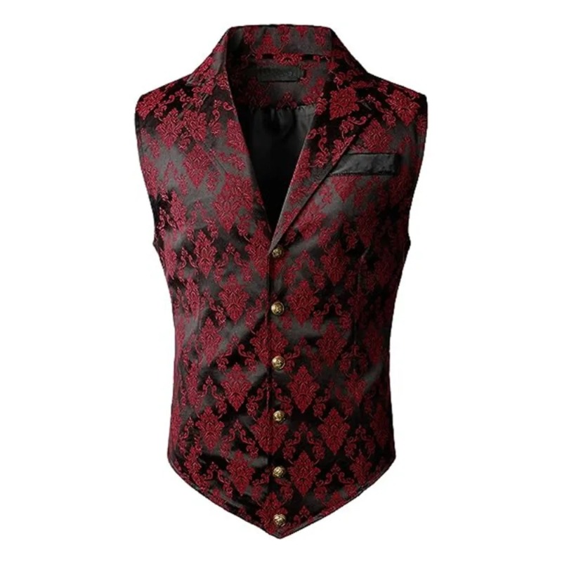 Men'S Formal Wear Waistcoat - Rompi Slim Fit Retro Inggris, Rompi