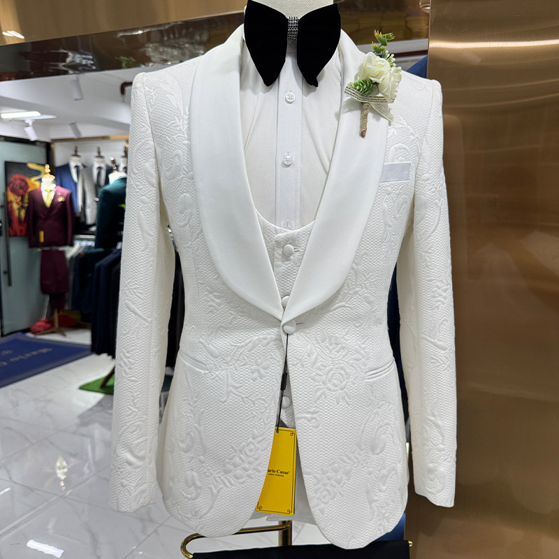 Men'S Formal Wear In Wedding - Setelan Jas Pria Putih 3 Potong