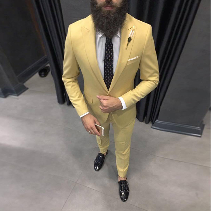 Men Formal Wear For Dinner - Setelan Pria Kuning Terbaru 2025 untuk