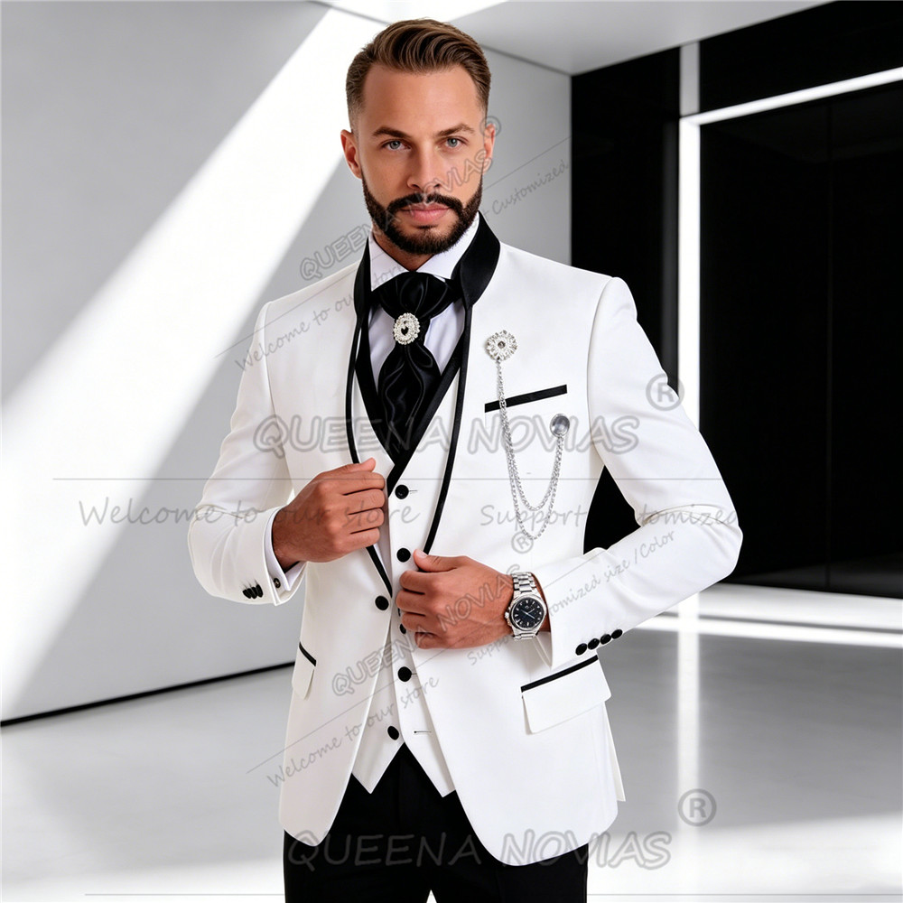 Men'S Formal Wear Attire - Setelan Jas Putih Elegan Pria 3
