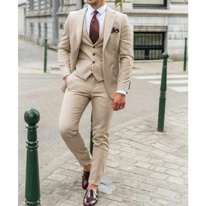 Men Formal Wear For Dinner - Setelan Jas Pria Kerah Notch Slim