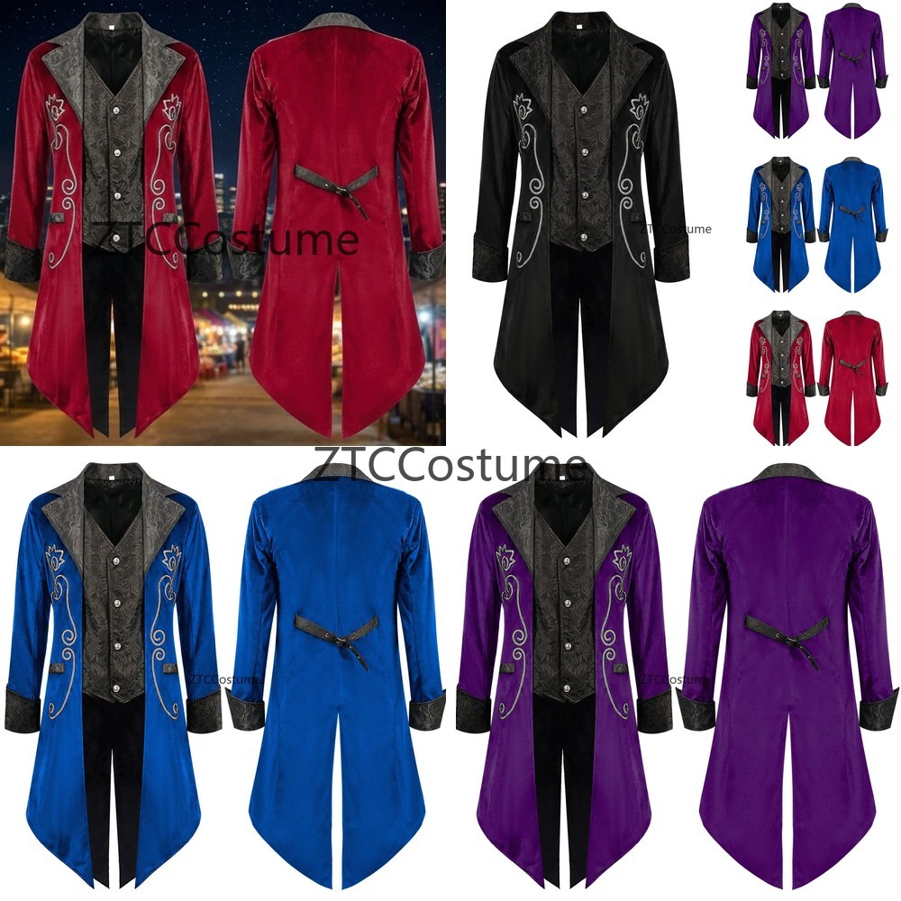 Victorian Men'S Formal Wear - Kostum Cosplay Abad Pertengahan Steampunk Victorian