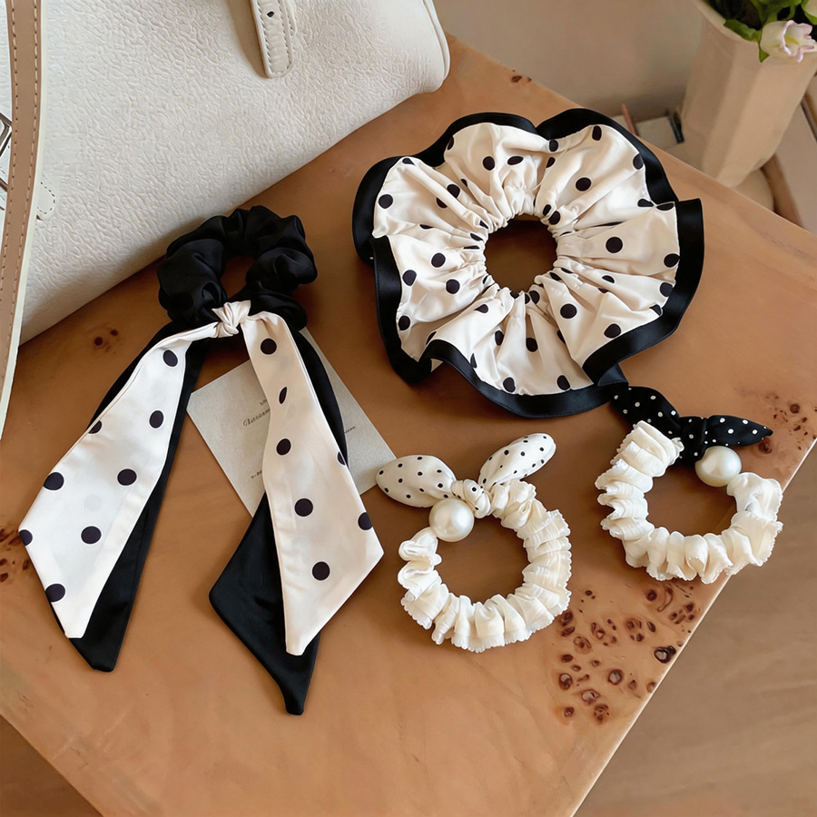 Ikat Rambut Satin Hitam Putih  - Satin Bow Tie ulasan dan harga