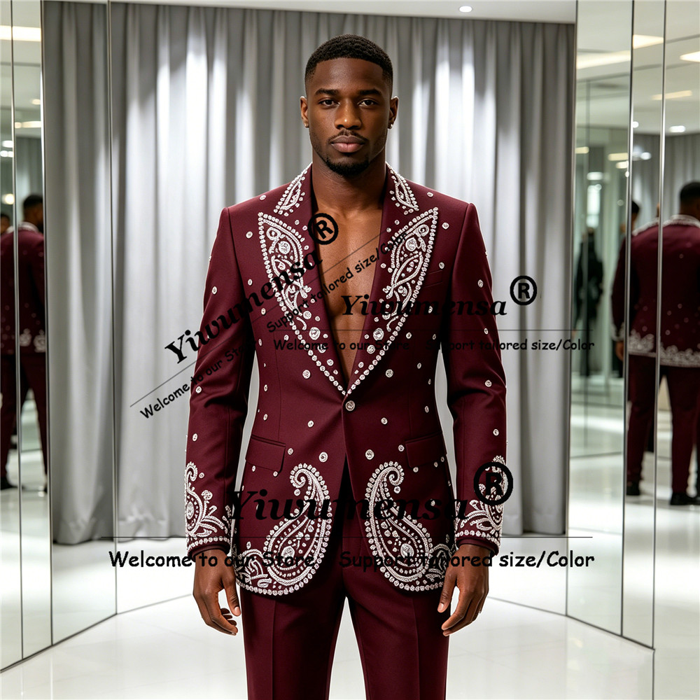 Setelan Ornamen Batu Perhiasan - Men'S Formal Wear Attire ulasan dan harga