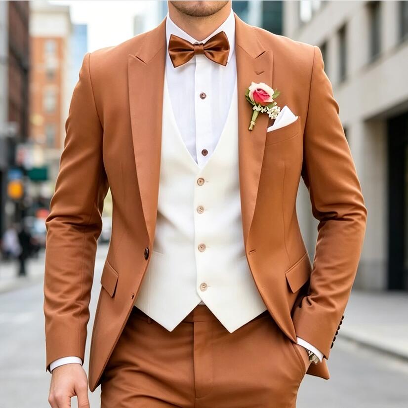 Setelan Jas Pria 3 Potong Klas - Men'S Formal Wear Waistcoat ulasan dan harga