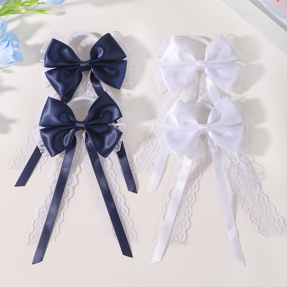 2 Buah Ikat Rambut Pita Ekor P - Satin Bow Tie ulasan dan harga
