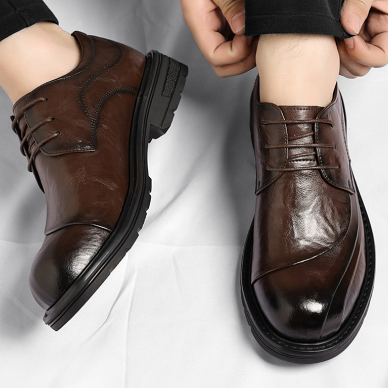 Sepatu Kulit Asli Coklat Mengk - Men'S Formal Wear In Wedding ulasan dan harga