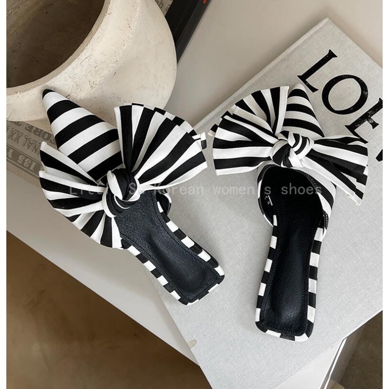 Sepatu Mule Desainer Mewah unt - Satin Bow Tie ulasan dan harga