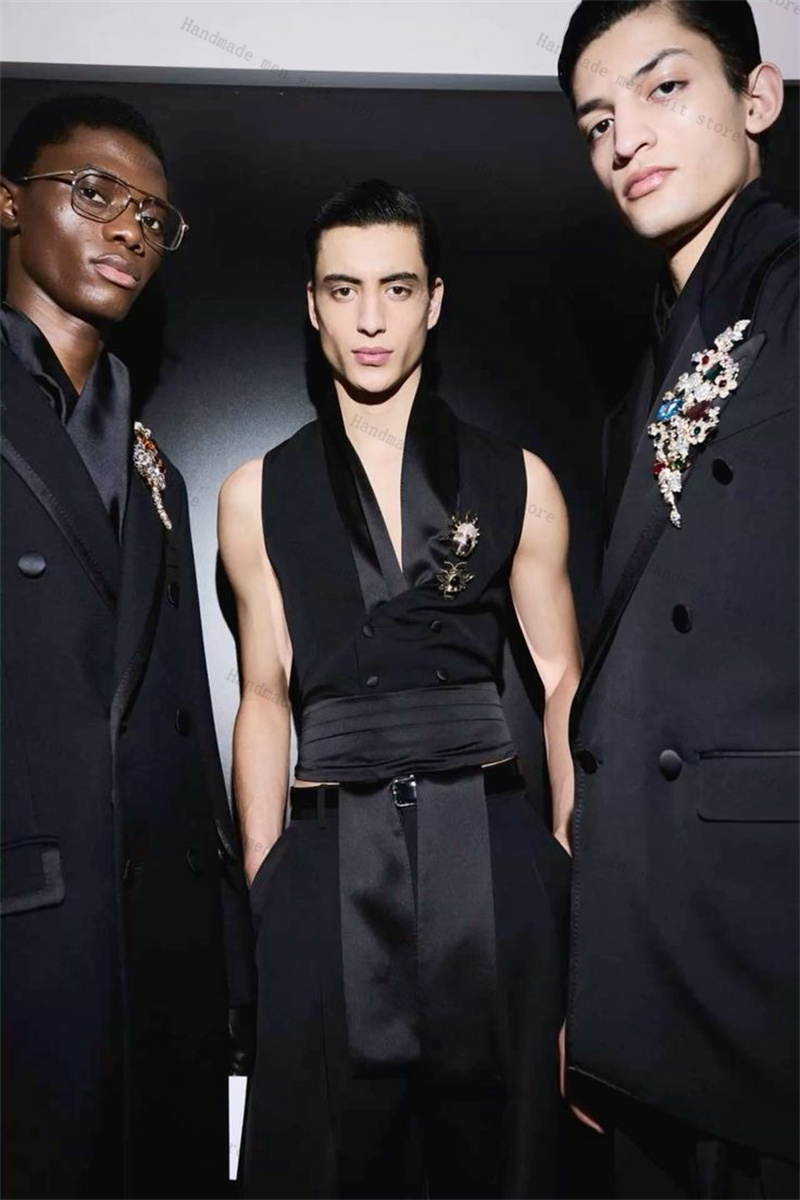 Setelan Pria Hitam 2 Potong Ro - Men'S Formal Wear Waistcoat ulasan dan harga