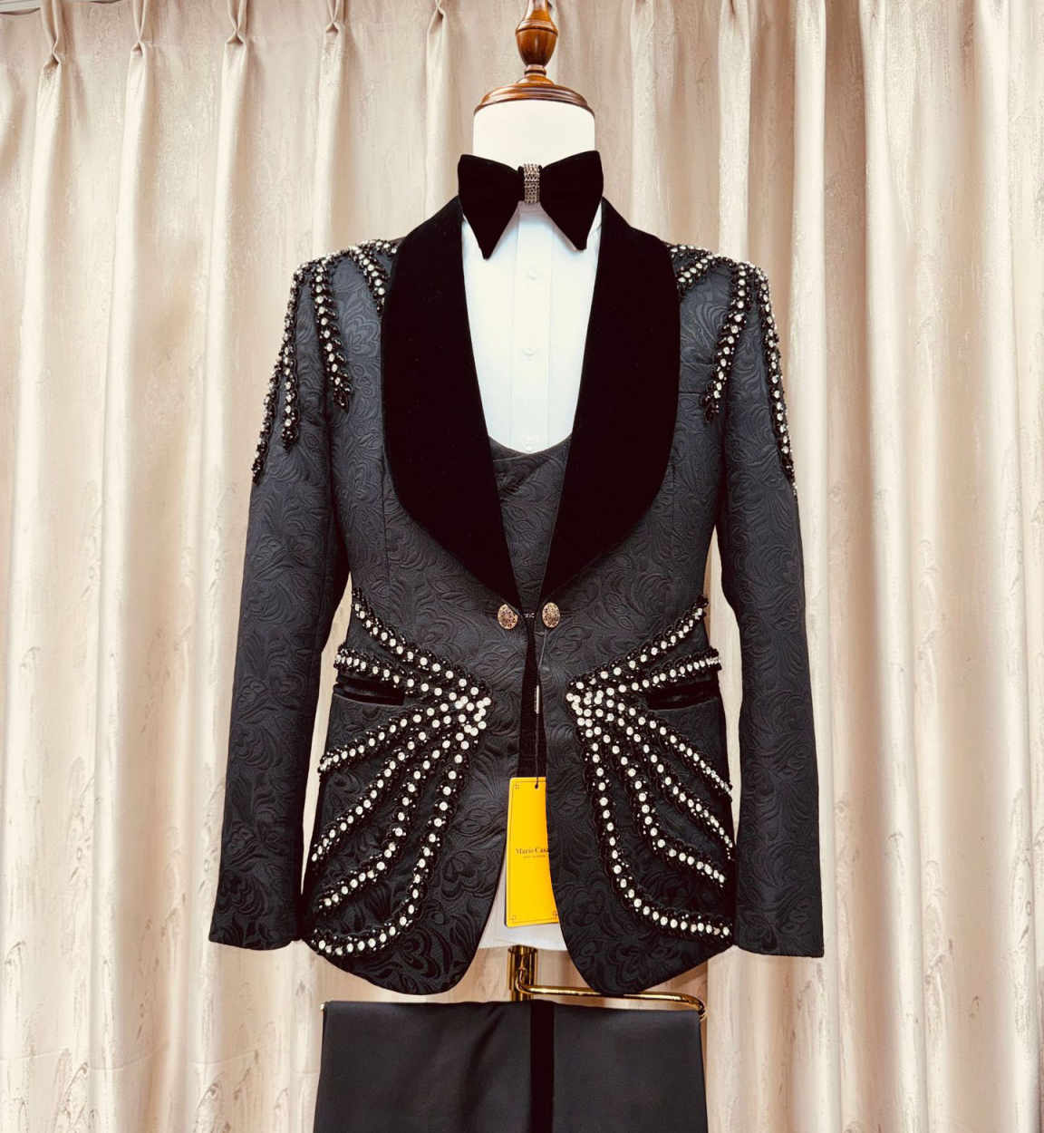 Setelan Pria Kristal Mewah 3 P - Men'S Formal Wear Waistcoat ulasan dan harga
