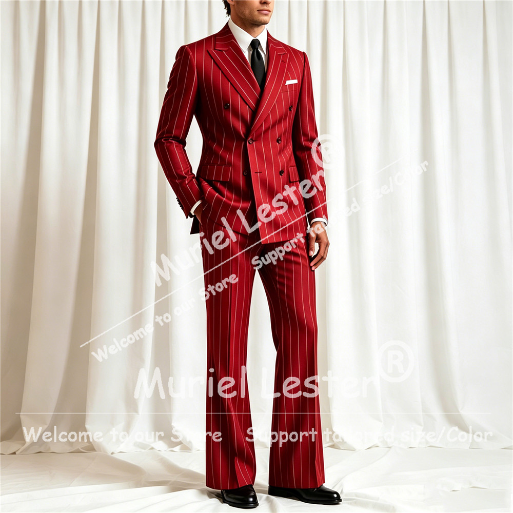 Setelan Jas Pria Bergaris Eleg - Men Formal Wear Pants ulasan dan harga