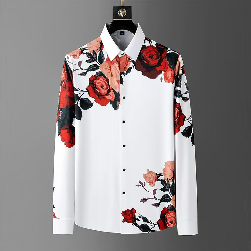 Kemeja lengan panjang motif bu - Men'S Vintage Formal Wear ulasan dan harga