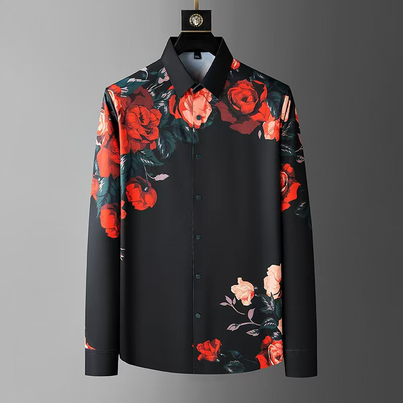 Kemeja lengan panjang motif bu - Men'S Vintage Formal Wear ulasan dan harga