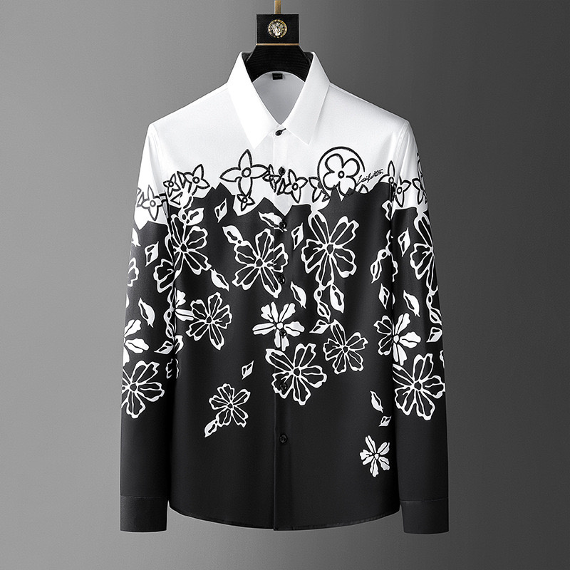 Kemeja lengan panjang motif bu - Men'S Vintage Formal Wear ulasan dan harga