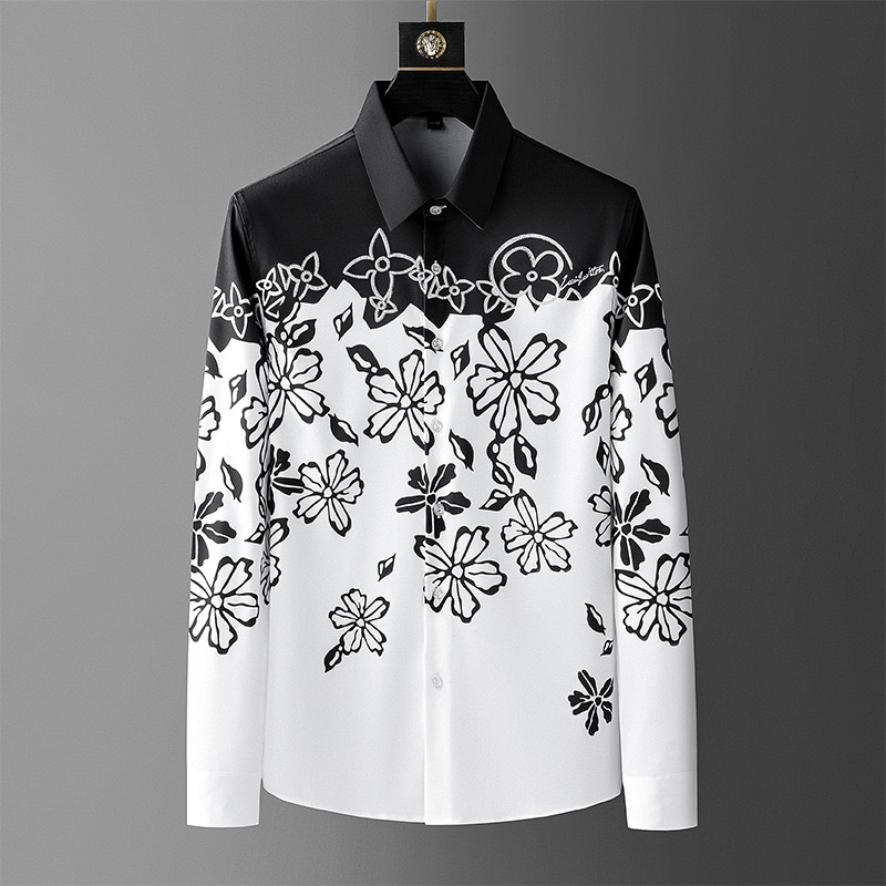 Kemeja lengan panjang motif bu - Men'S Vintage Formal Wear ulasan dan harga